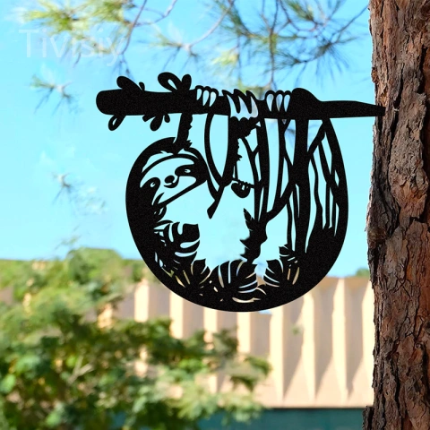Garden Decor Art - Metal Sloth Silhouettes Lawn Ornaments, Festival Decorations
